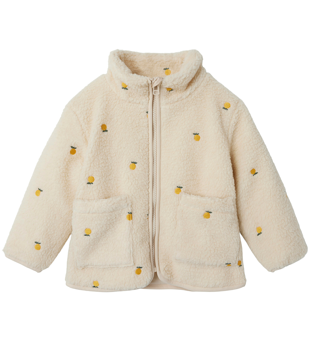 Name It Fleece Jacket - NmnMagot - Fog/Oranges