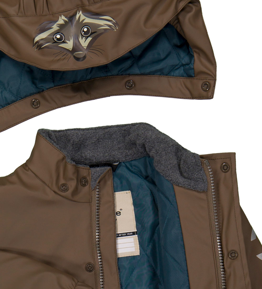 Mikk-Line Rainwear w. Thermo/Suspenders - PU - Rec Warm - Chocol