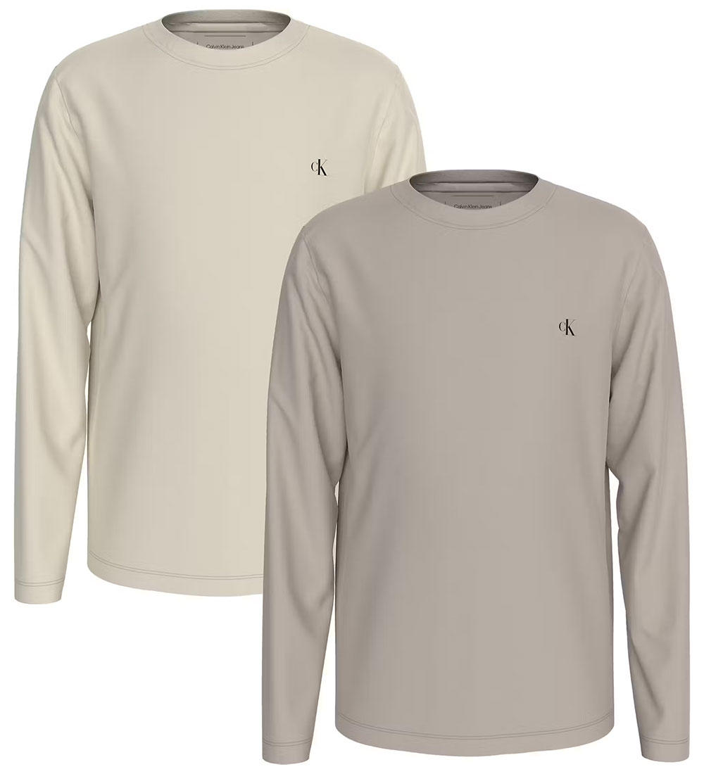 Calvin Klein Blouse - 2-Pack - Chest Mono - Turtledove/Chateau G