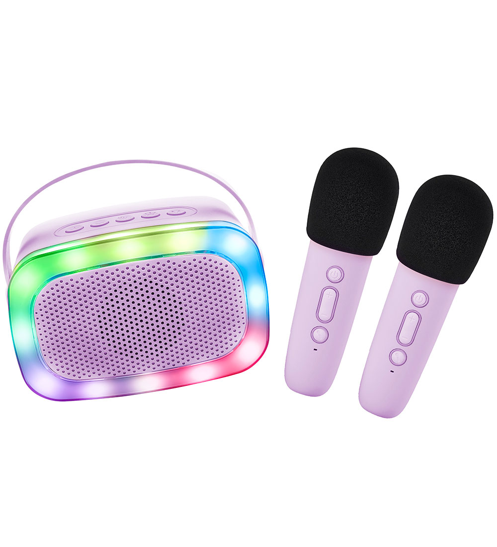 Lalarma Luidspreker m. 2 microfoons - Draadloos - Karaoke - Purp