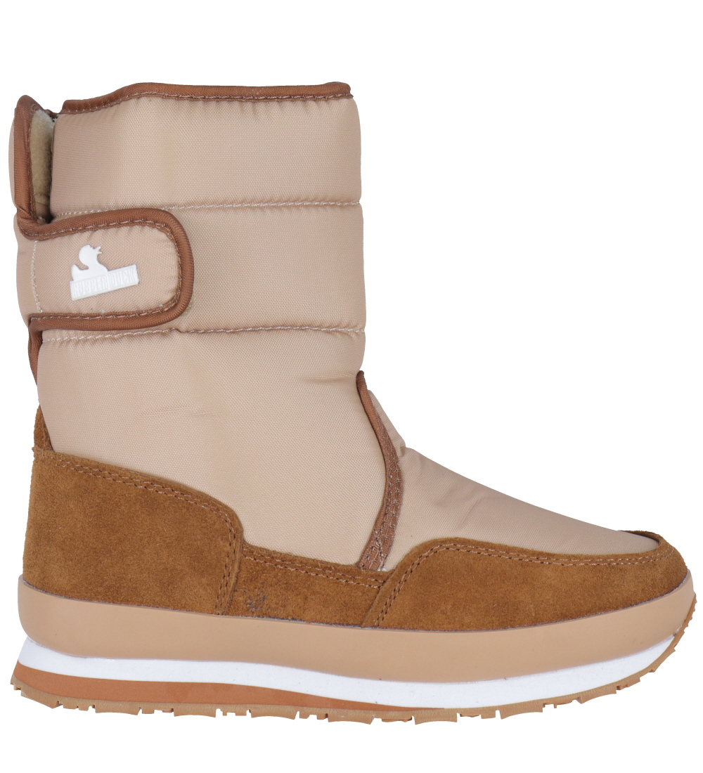 Rubber Duck Winter Boots - Snow Jogger - Beige/Cognac
