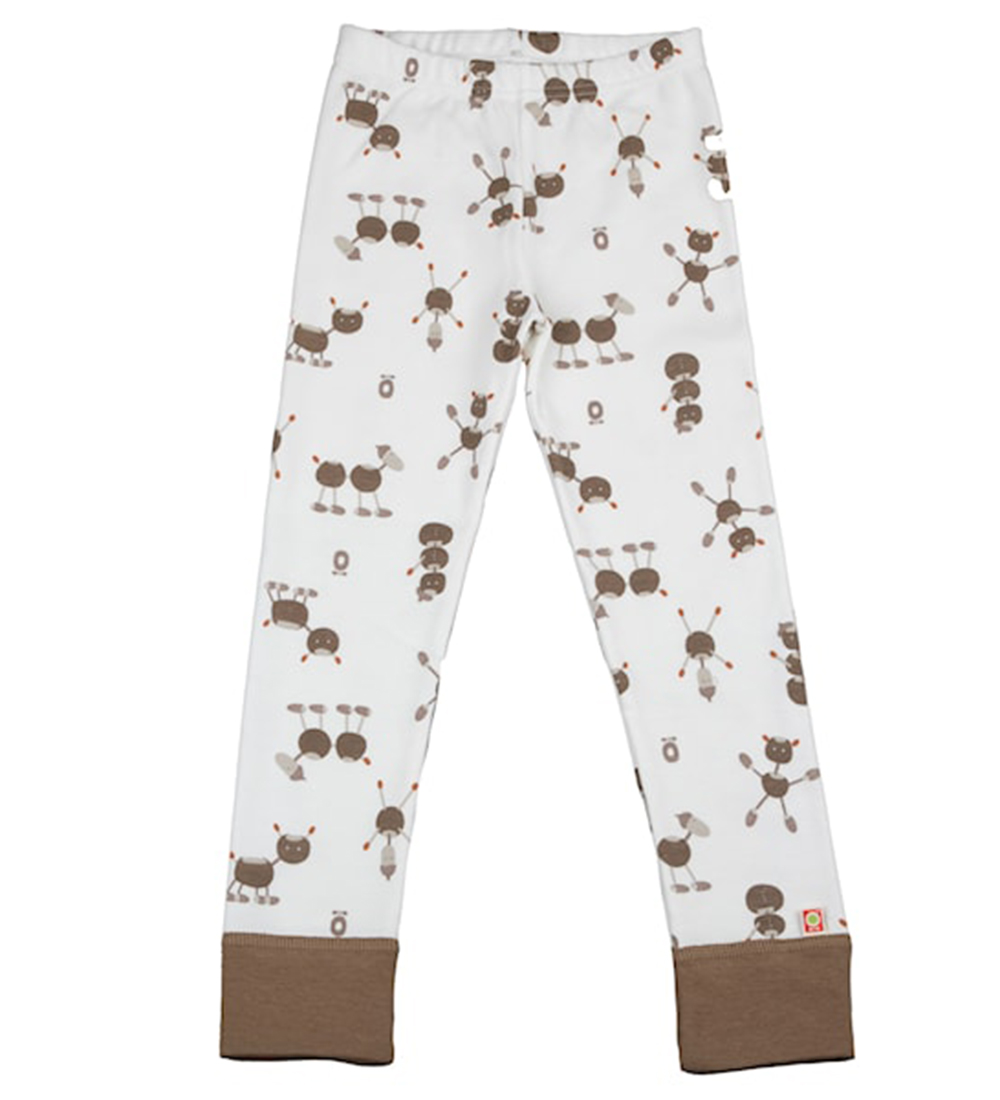 Katvig Leggings - Off White w. Chestnut figures