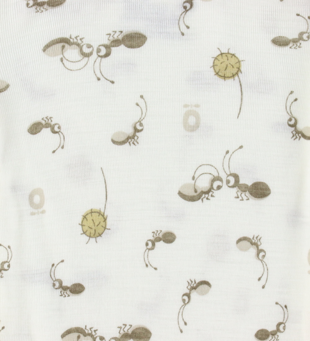 Katvig Bodysuit L/æ - Wool - Off White w. Ants