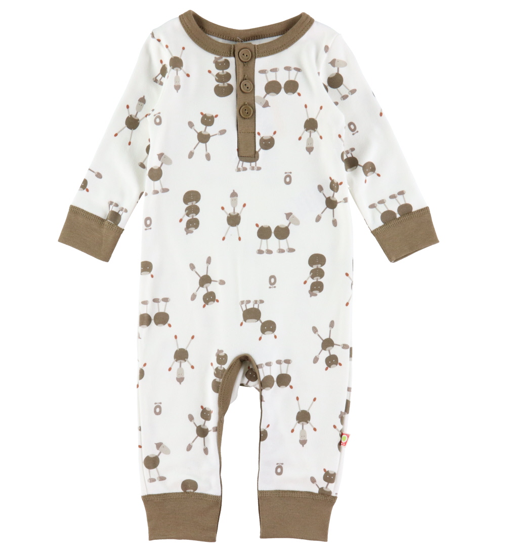 Katvig Jumpsuit - Off White w. Chestnut figures