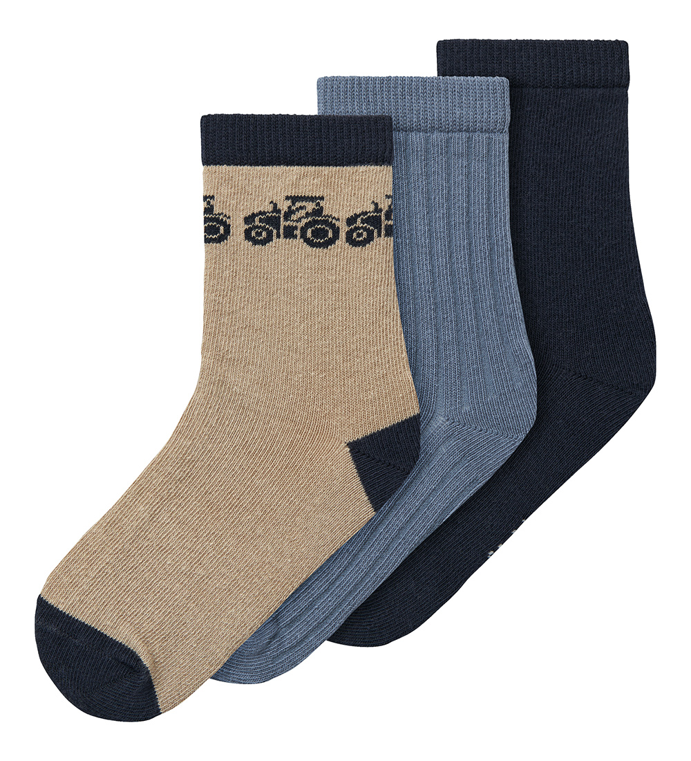 Name It Socks - 3-Pack - NmmRutti - Weathered Teak/Dark Sapphire