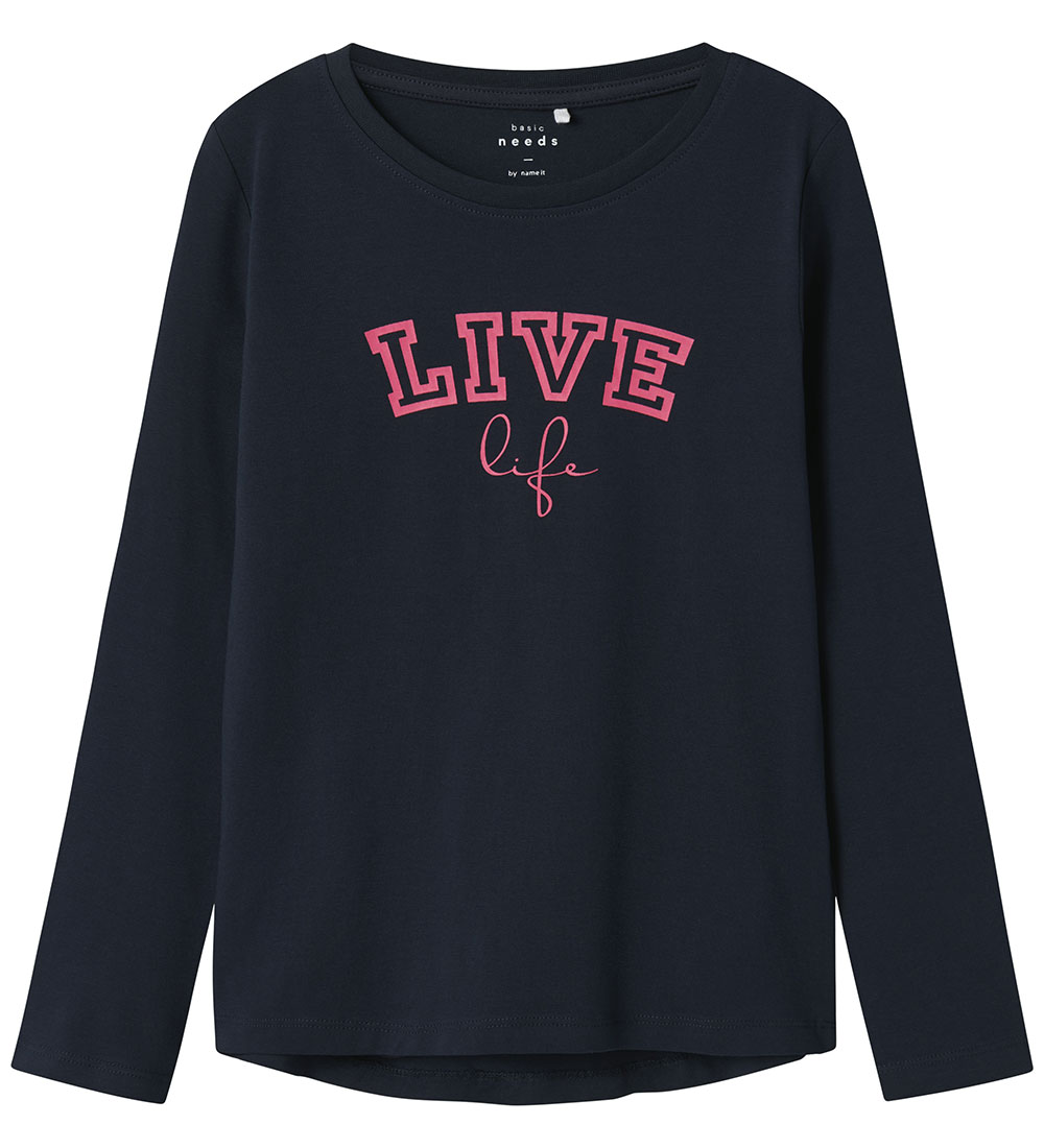 Name It Blouse - NkfVix - Dark Sapphire/Live Life