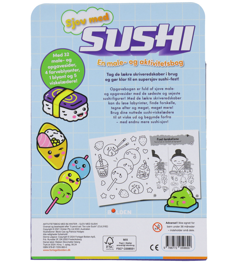 Forlaget Bolden Activity Book w. Pencils - Fun with Sushi