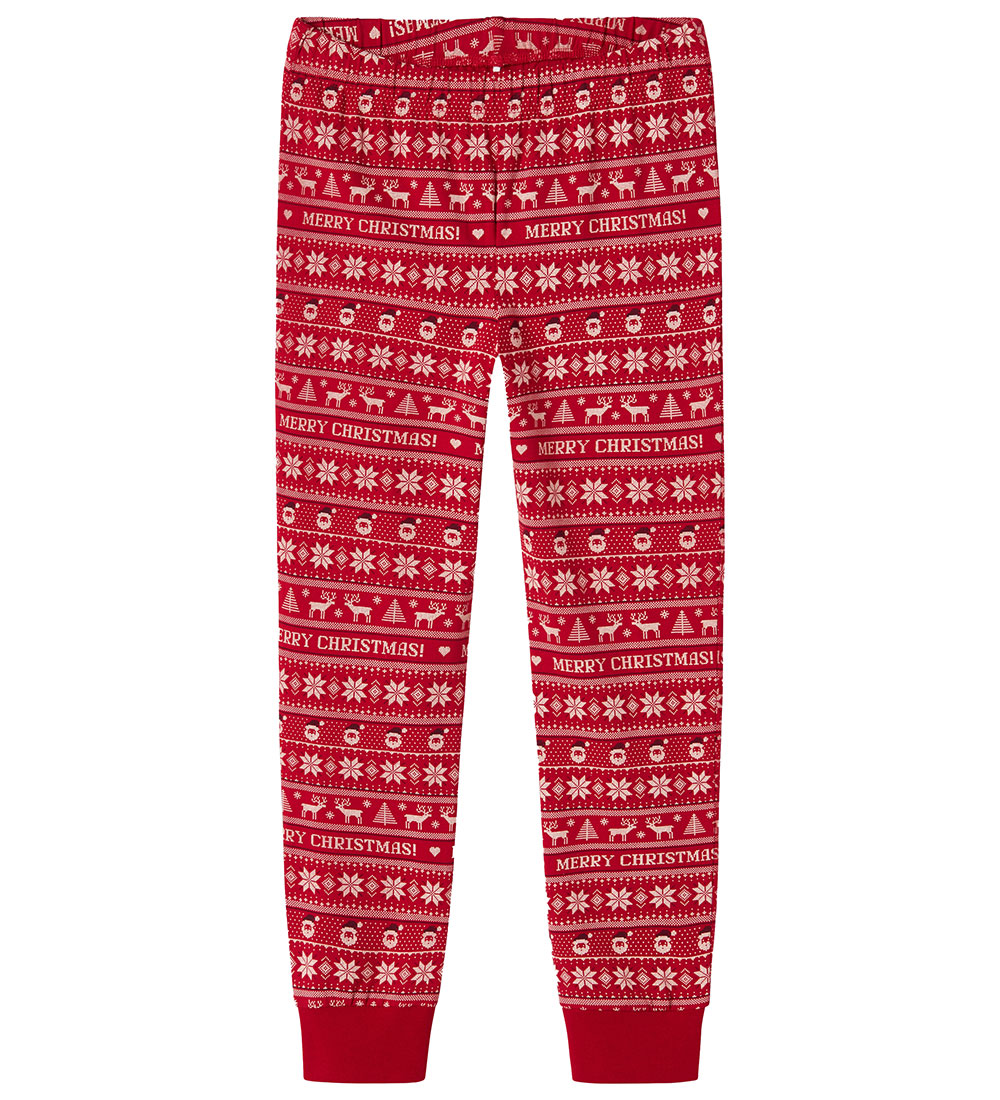 Name It Pyjama Set - NknVismas - Jester Red/Merry Christmas