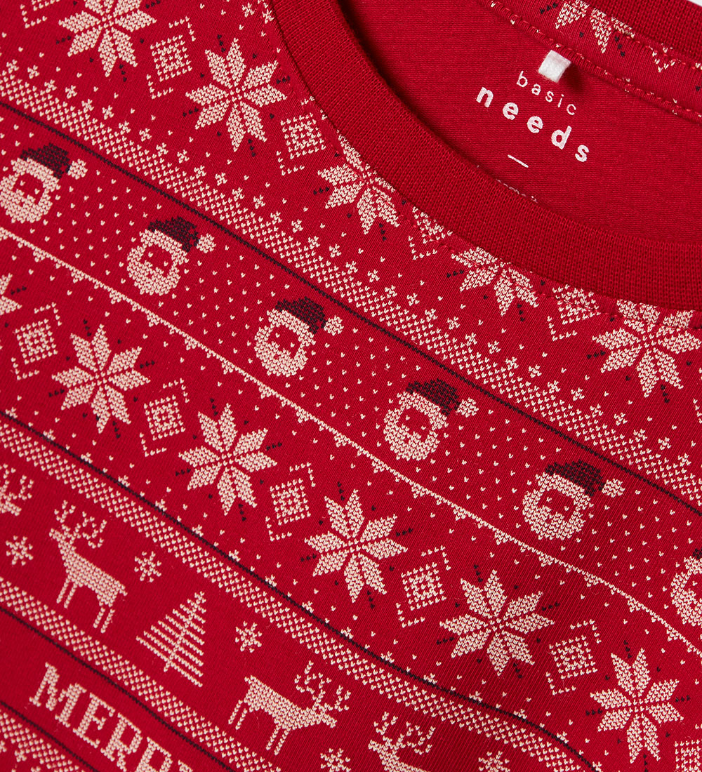 Name It Pyjama Set - NknVismas - Jester Red/Merry Christmas