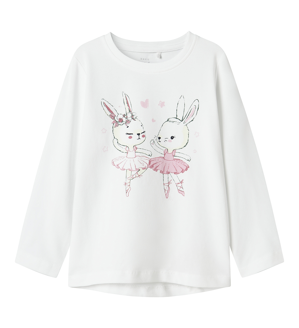Blouse Name It - NmfVix - Bright White/Lapins dansants