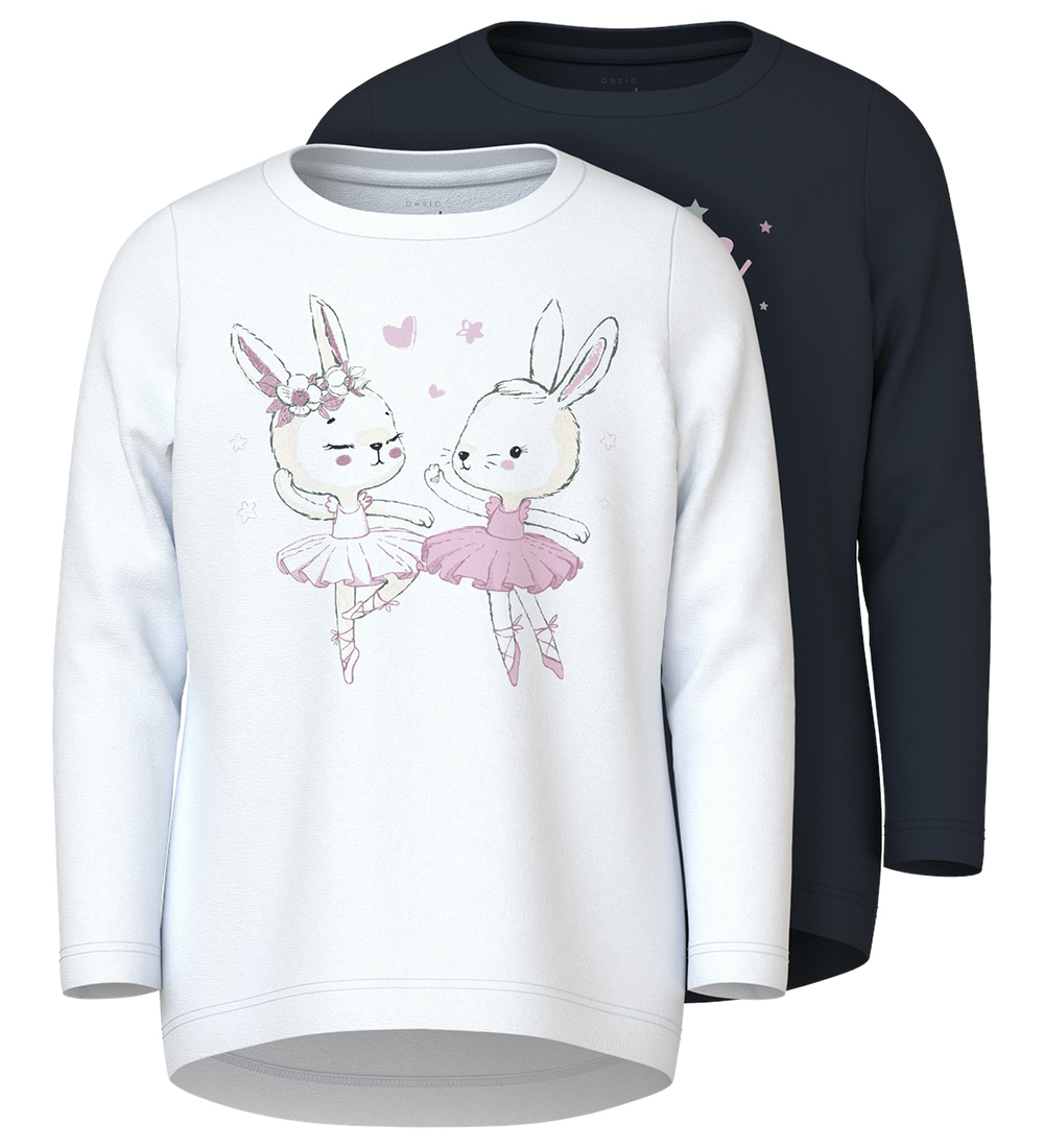 Name It Bluse - 2er-Pack - Bright White/Dark Sapphire