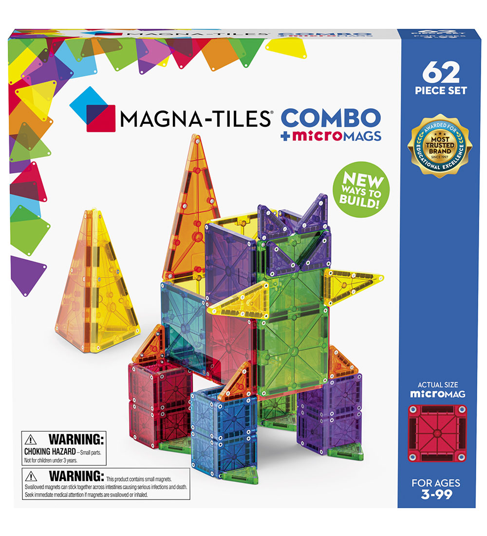 Magna-Tiles Magnet set - 62 Parts - MicroMAGS & Combo