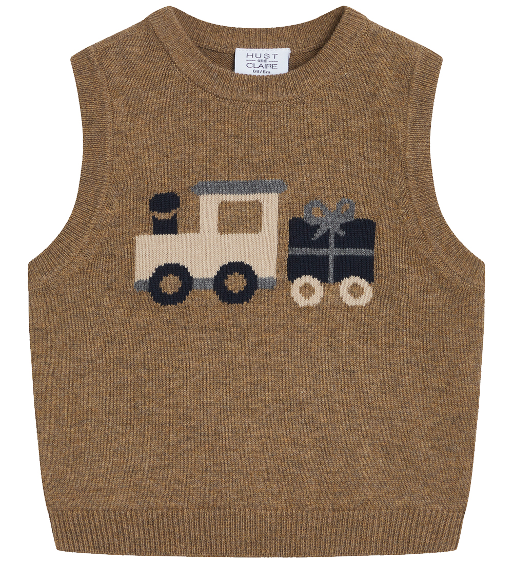 Hust and Claire Waistcoat - Knitted - Perry - Coffee Melange
