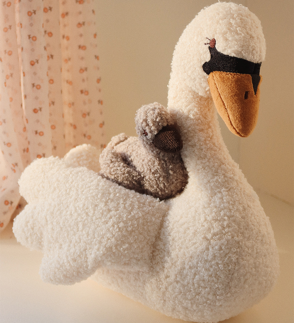 Konges Sløjd Soft Toy w. Music - Swan - 26 cm - Off White