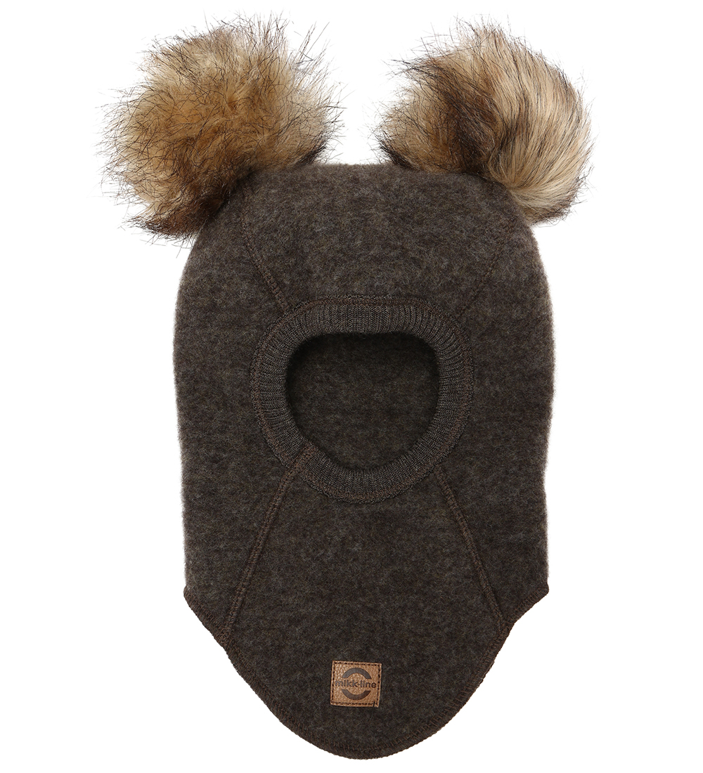 Mikk-Line Balaclava - Wool - Single Layer - Dark Brown Melange w