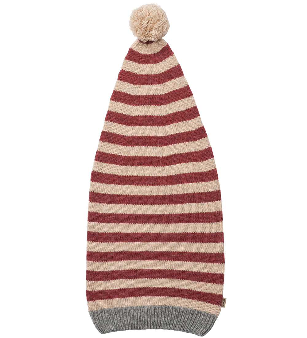 Wheat Kerstmuts - Gebreid - Rood Stripe