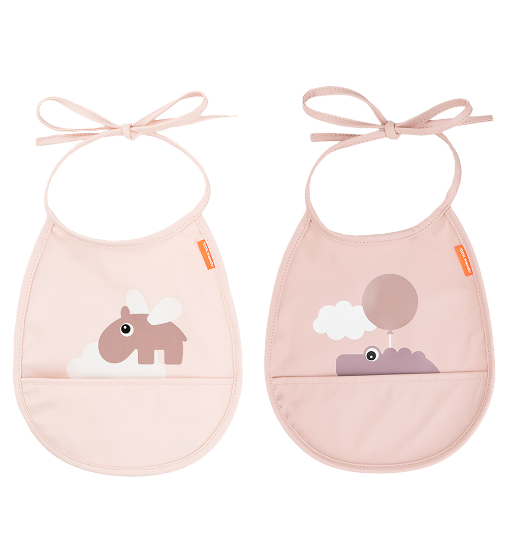 Done by Deer Lätzchen - PU - 2er-Pack - Happy Clouds Powder