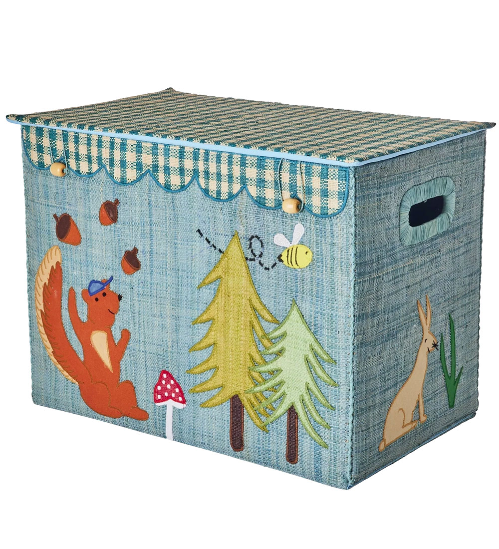 Rice Storage Basket - Raffia - Large - Happy Forest Theme