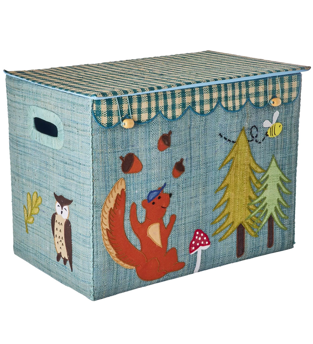 Rice Storage Basket - Raffia - Large - Happy Forest Theme