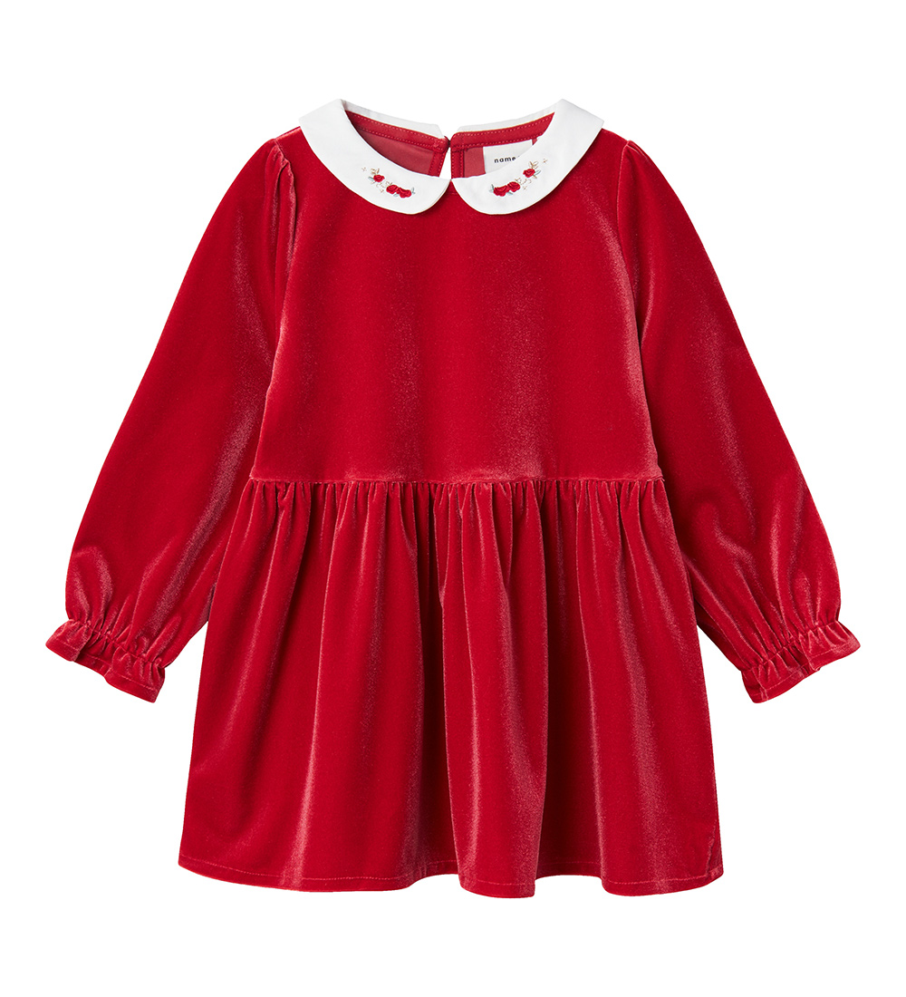 Name It Kleid - Velours - NmfRinna - Jester Red