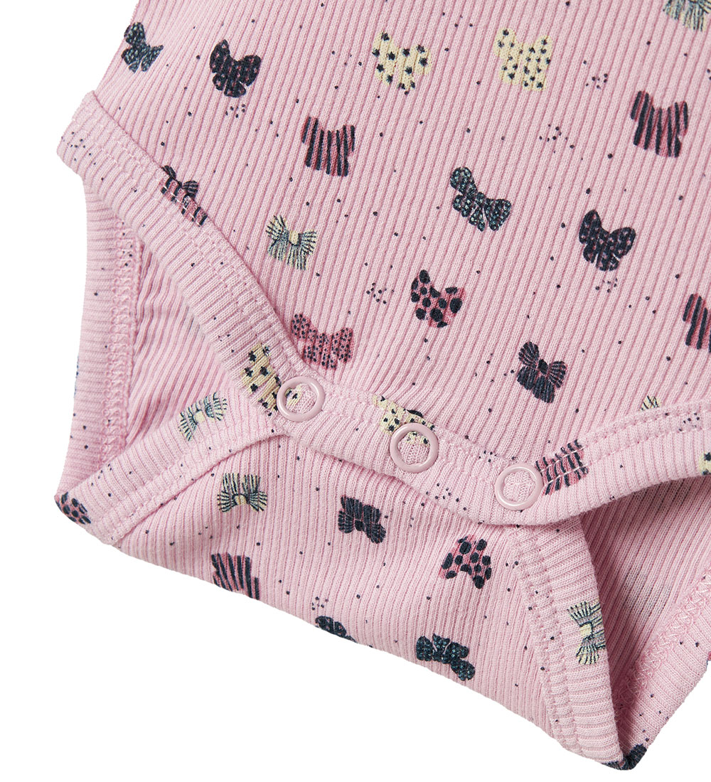 Name It Romper L/æ - Rib - NbfRibow - Corsage m. Bogen