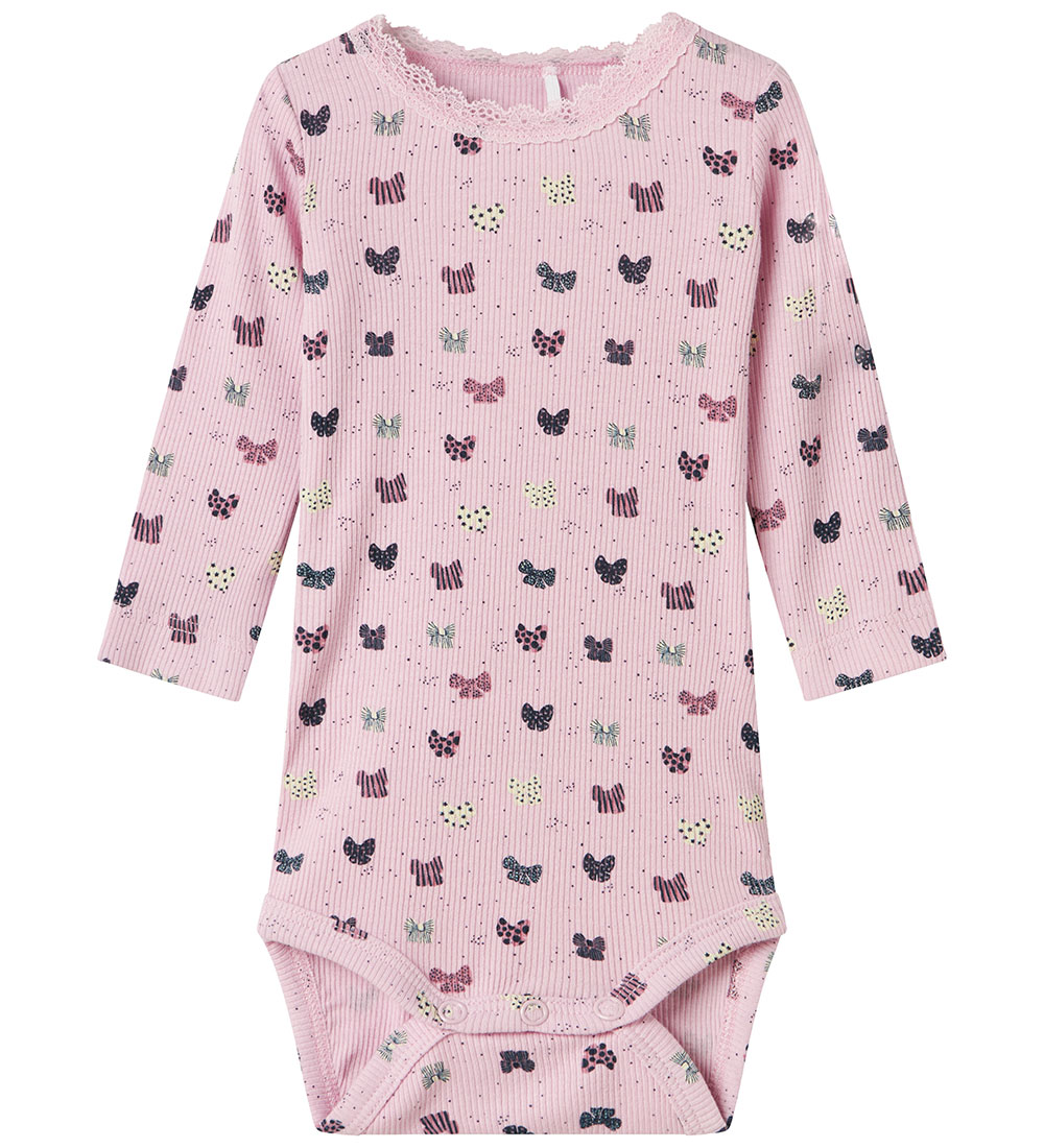 Name It Romper L/æ - Rib - NbfRibow - Corsage m. Bogen