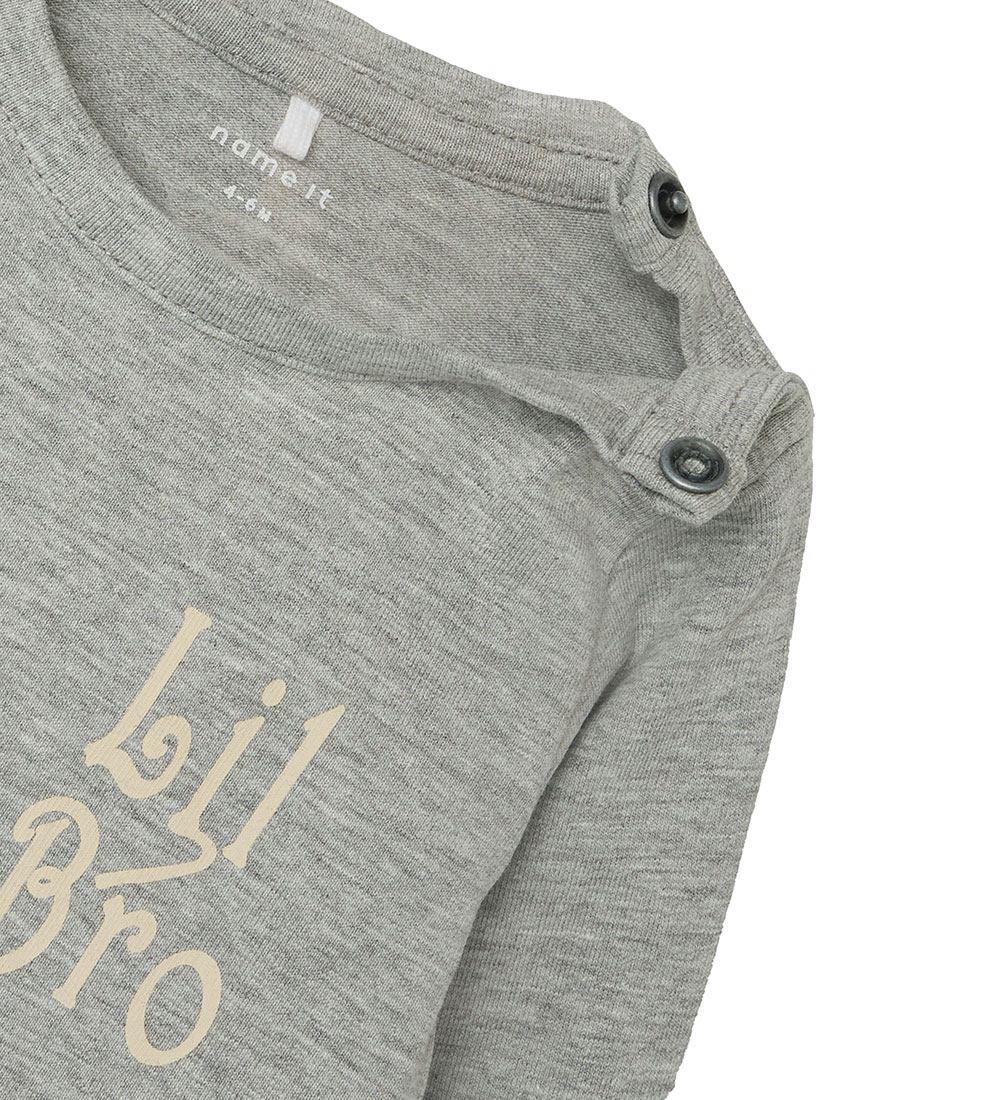 Name It Bodysuit L/æ - NbmLaby - Grey Melange