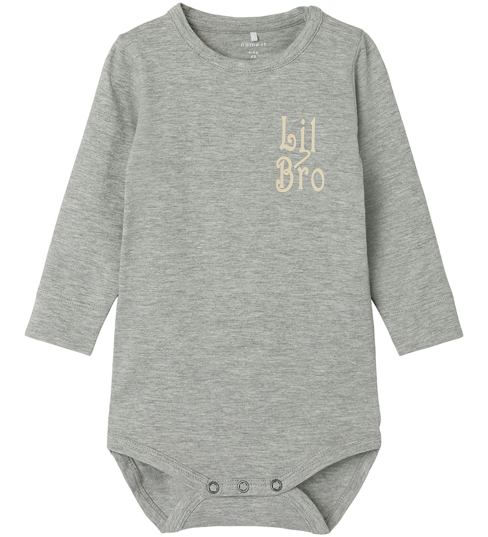 Name It Bodysuit L/æ - NbmLaby - Grey Melange