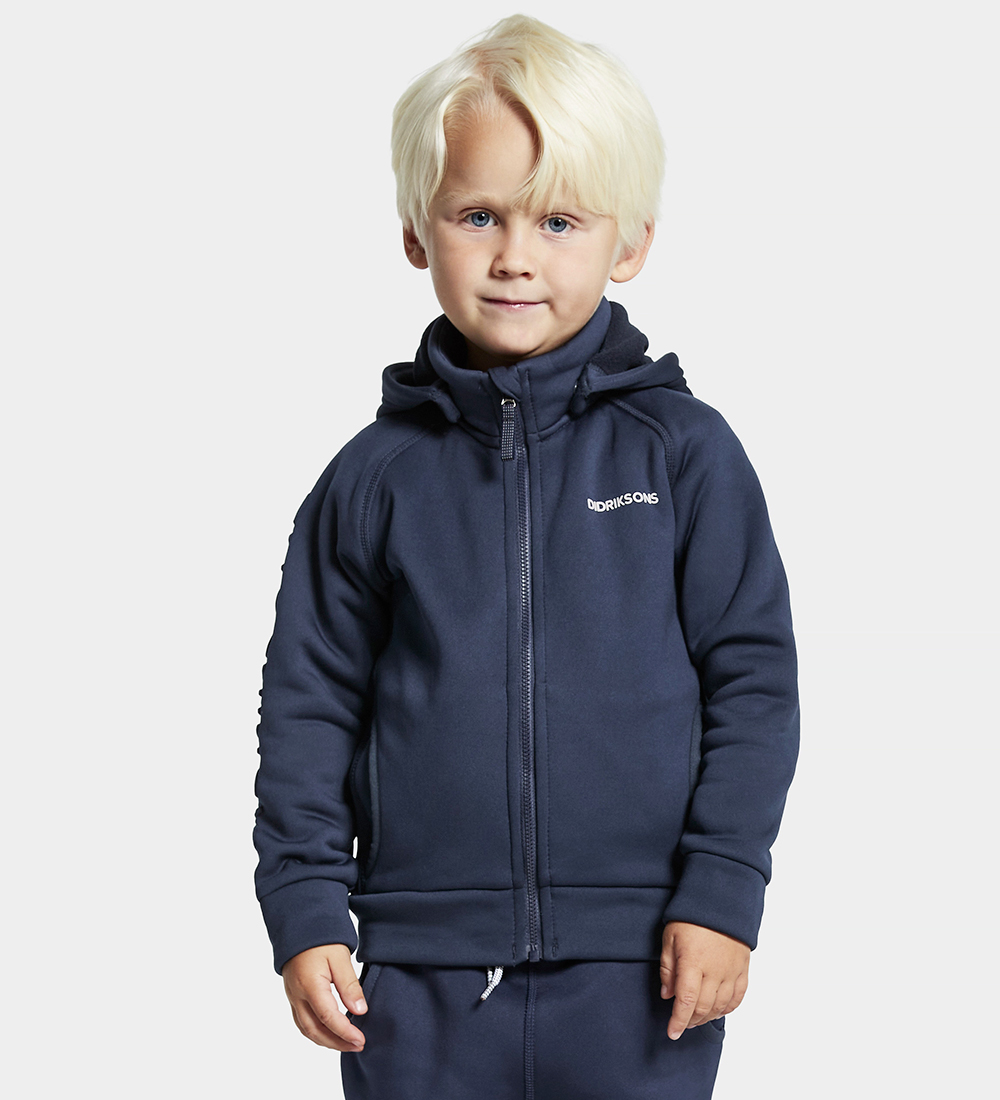 Didriksons Cardigan w. Fleece - Corin - Navy