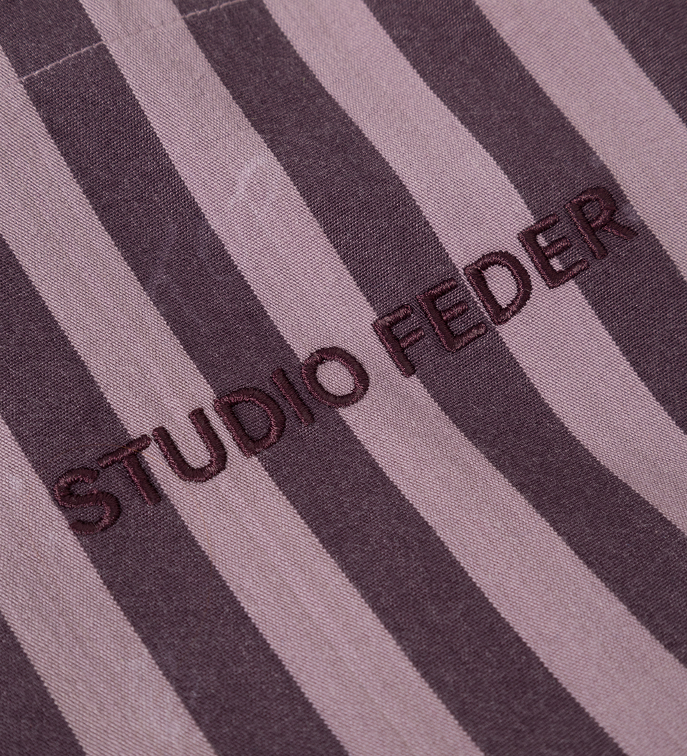Studio Feder 쇼퍼 - 한나 - 캔버스 - 40x45cm - 라벤더 스트라이프