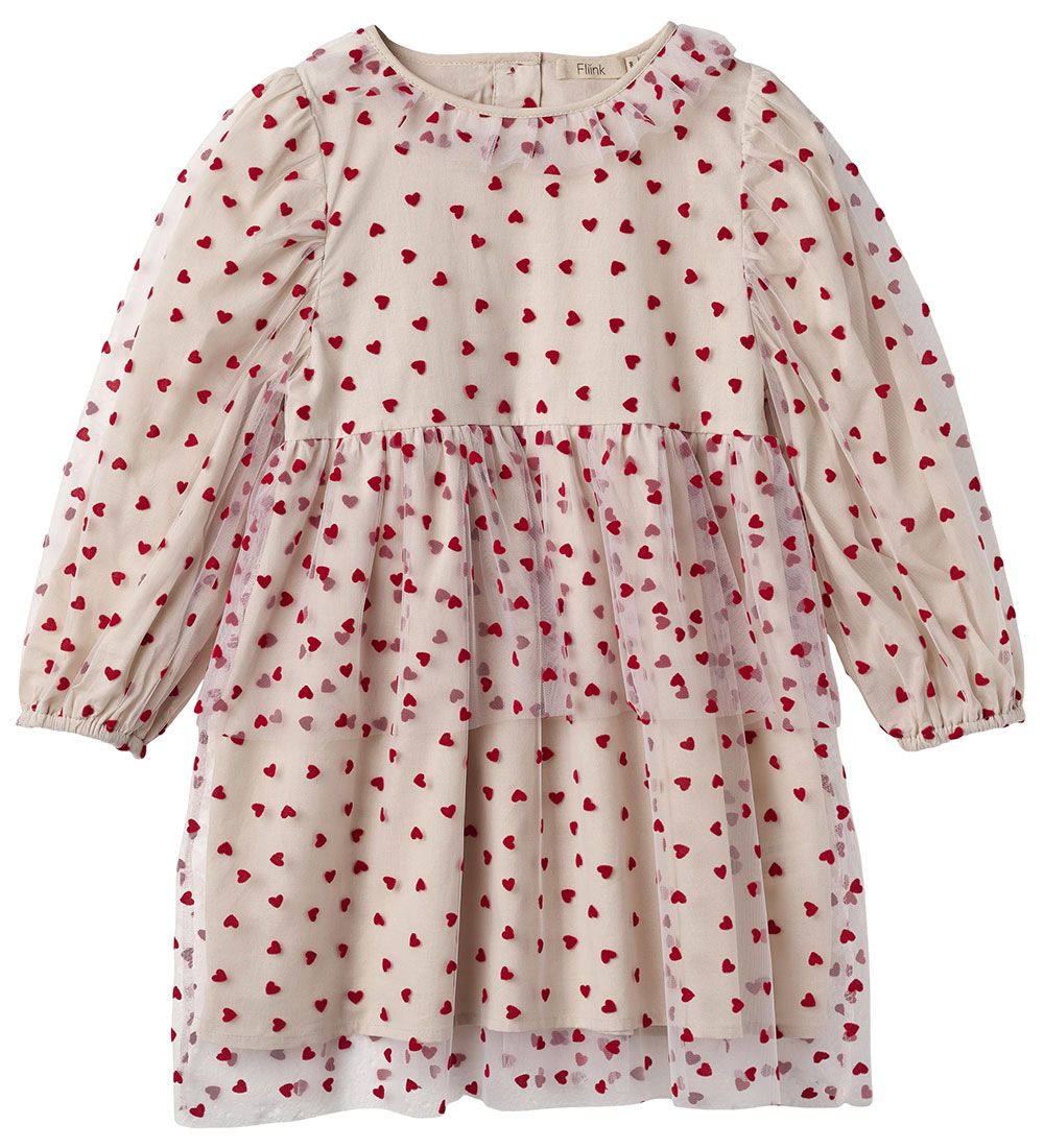 Fliink Dress - Tulle - Sandshell/Pompeian Red