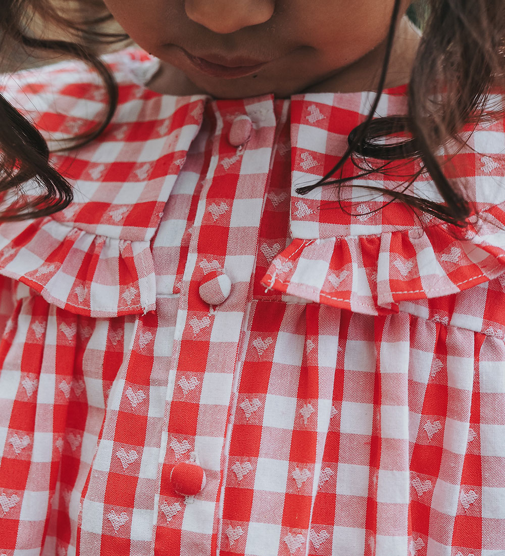 Fliink Tunic - Sasha Check - Pompeian Red/Sandshell