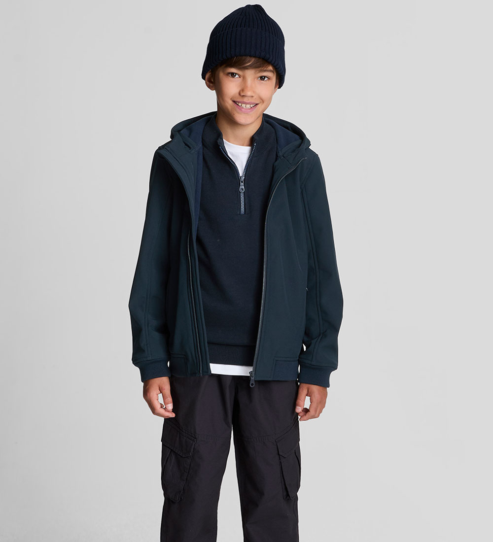 Lyle & Scott Sweatshirt - Knitted - Quater Zip - Dark Navy