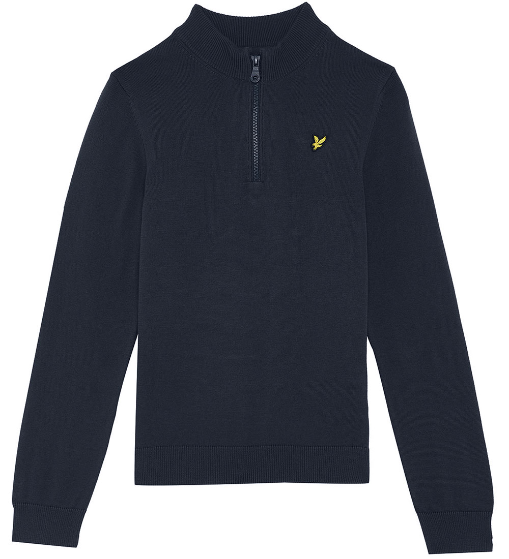 Lyle & Scott Sweatshirt - Knitted - Quater Zip - Dark Navy