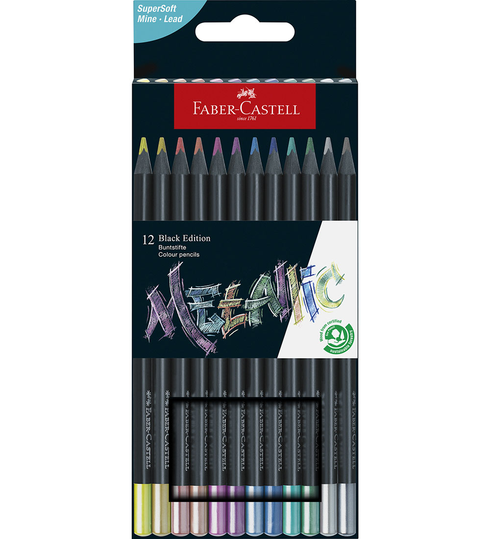 Faber-Castell Trélitir - 12 Stk. - Málmlitað