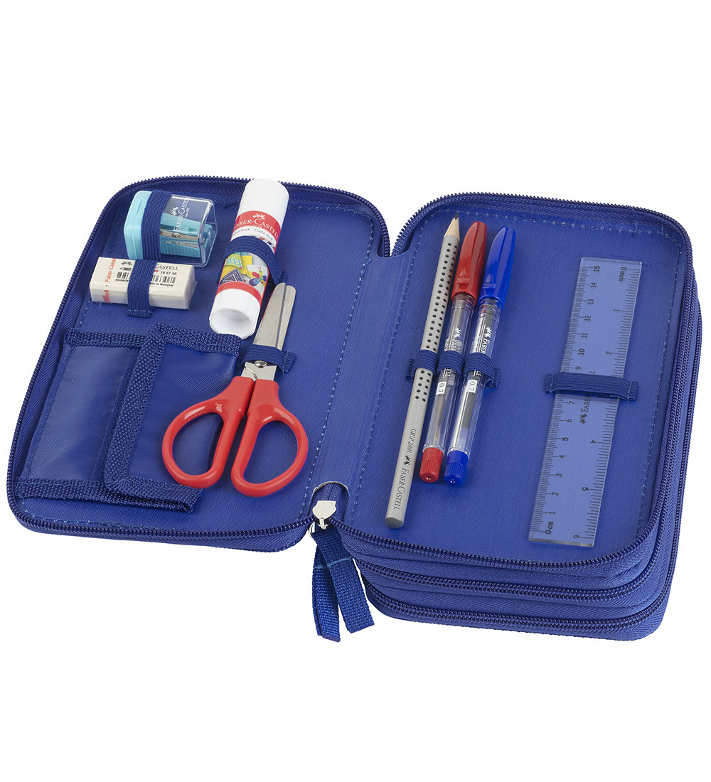 Faber-Castell Etui m. Inhoud - Dinosaur - Blauw