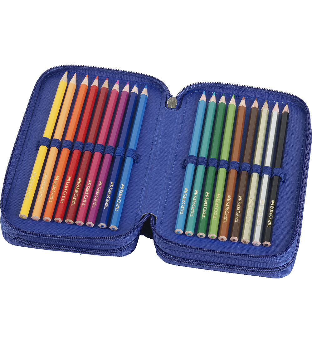 Faber-Castell Etui m. Inhoud - Dinosaur - Blauw