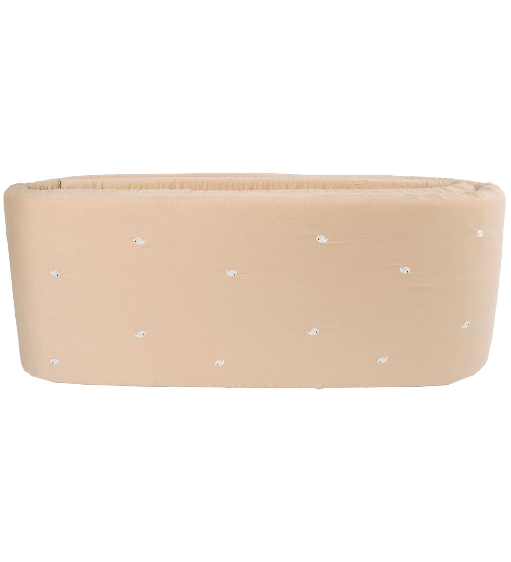 Filibabba Bed Bumper - 340x30 cm - Warm Grey/Embroidered The wha