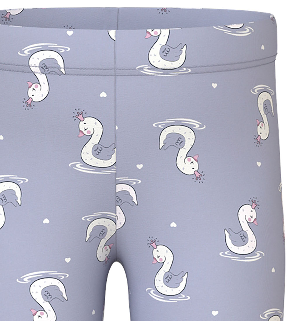 Name It Leggings - NmfDavina - Icelandic Blue/Swans