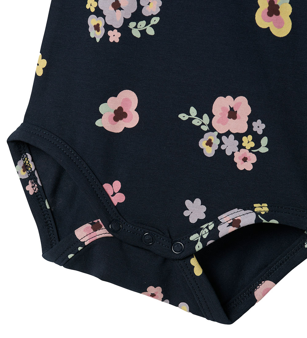 Name It Bodysuit L/æ - NbfVandora - Dark Sapphire/Flowers