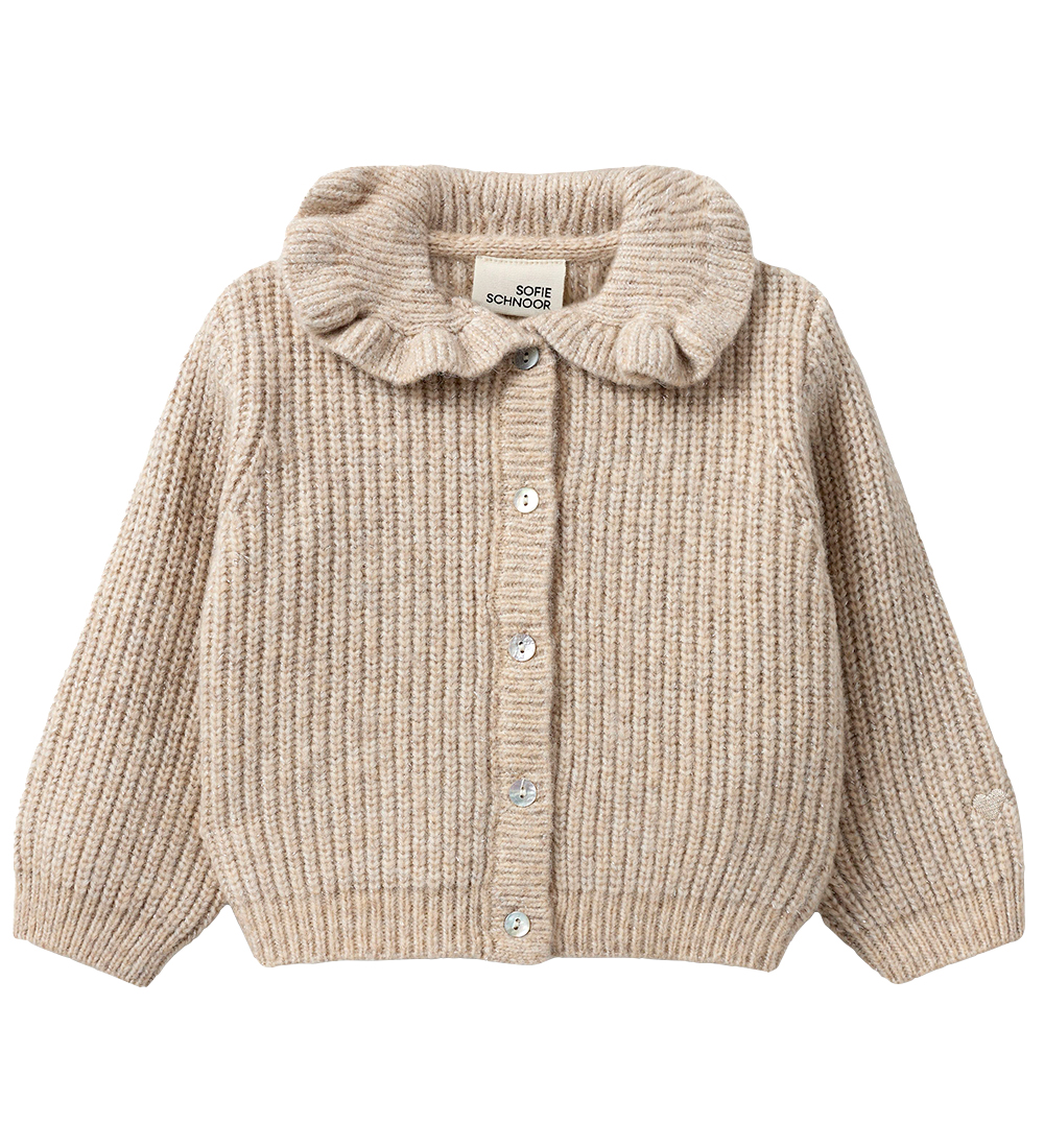 Sofie Schnoor Cardigan - Knitted - Wool - Ecru Melange