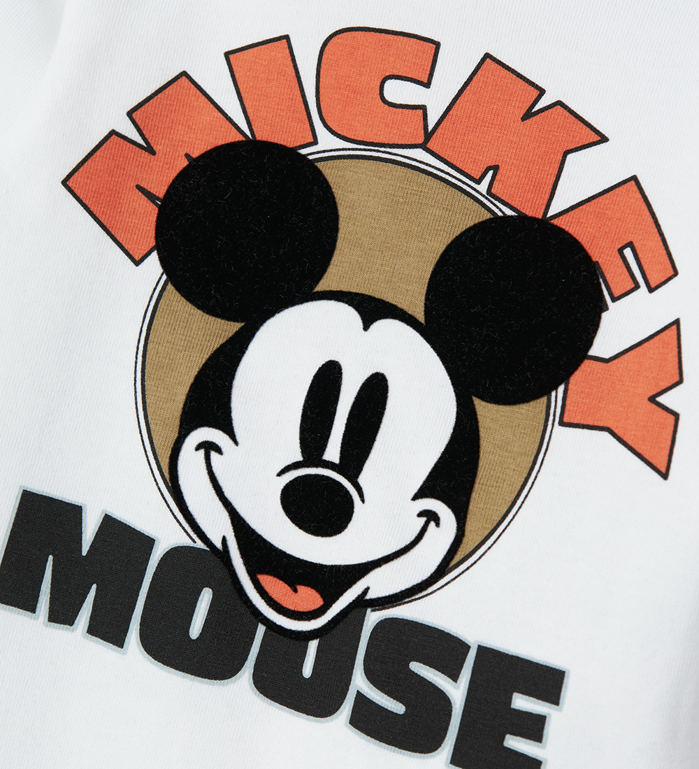 Name It Samfella L/æ - NbmOsi Mickey - Bright White