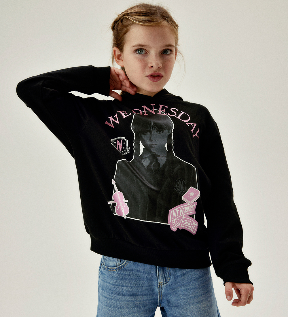 Name It Kapuzenpullover - NkfAda Wednesday - Schwarz