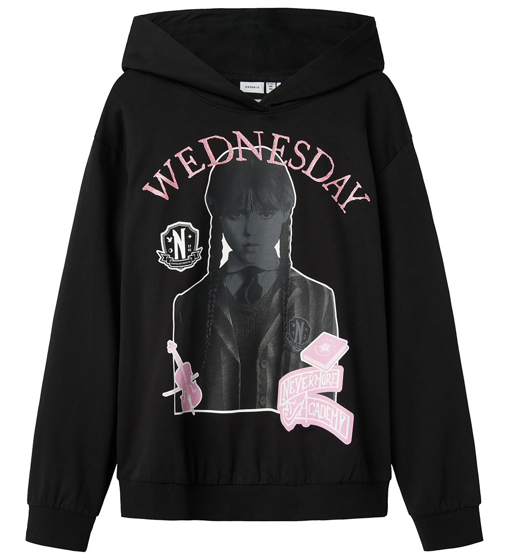 Name It Kapuzenpullover - NkfAda Wednesday - Schwarz