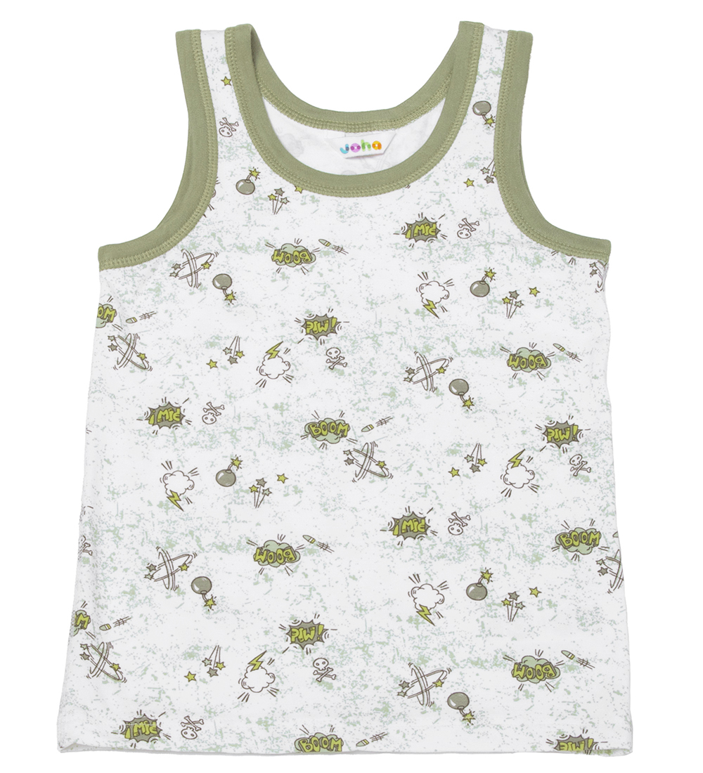 Joha Undershirt - Bamboo - Off White w. Print