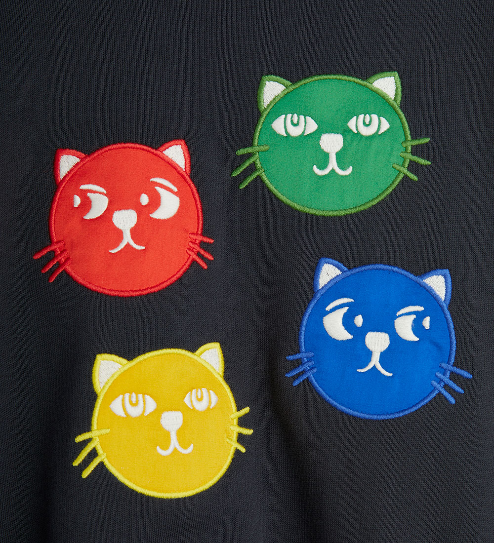 Mini Rodini Sweatshirt - Cool Katten - Black