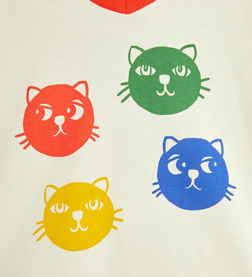 Mini Rodini T-shirt - Cool Cats - Offwhite