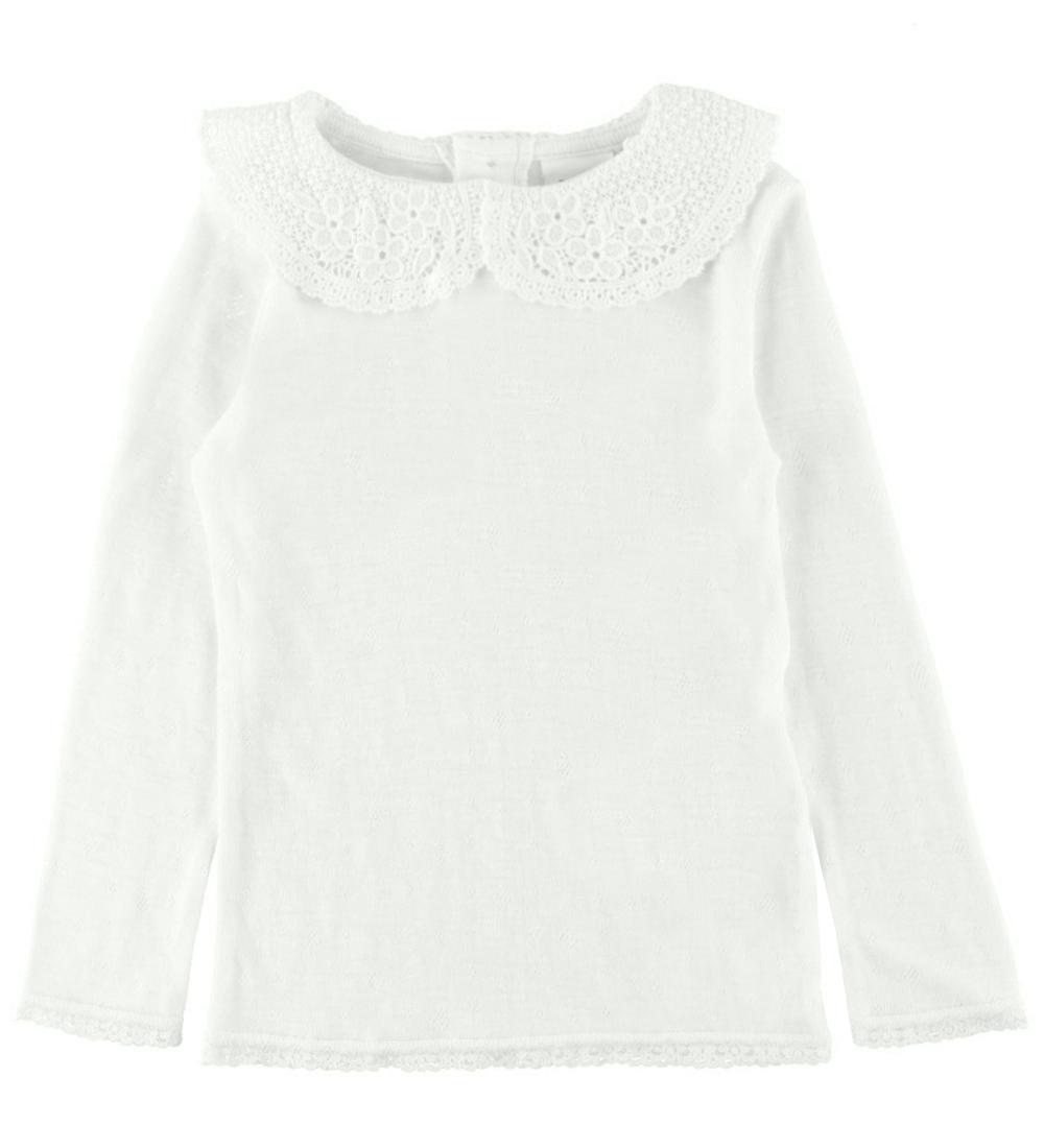 Name It Blússa - Ull - NmfWang - Snow White M. Rúffa/Mynsturprjó