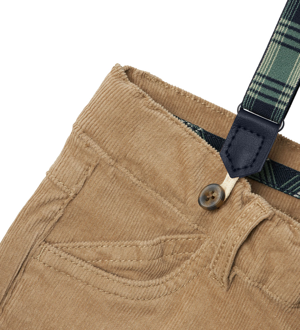 Name It Corduroy Trousers w. Suspenders - NmmRyan - Weathered Te