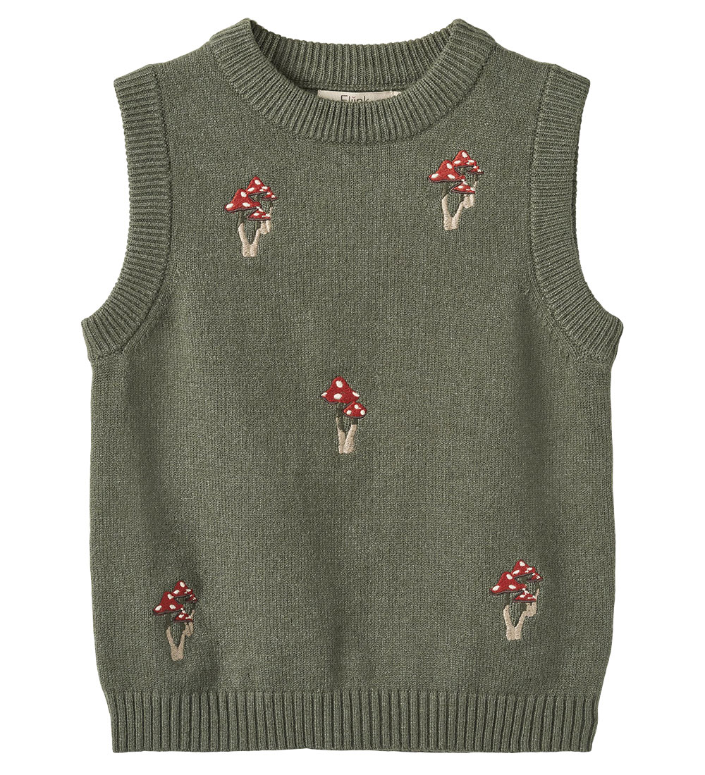 Fliink Waistcoat - Knitted - Benna Mushroom - Beetle